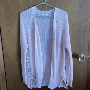 Pink see through cardigan